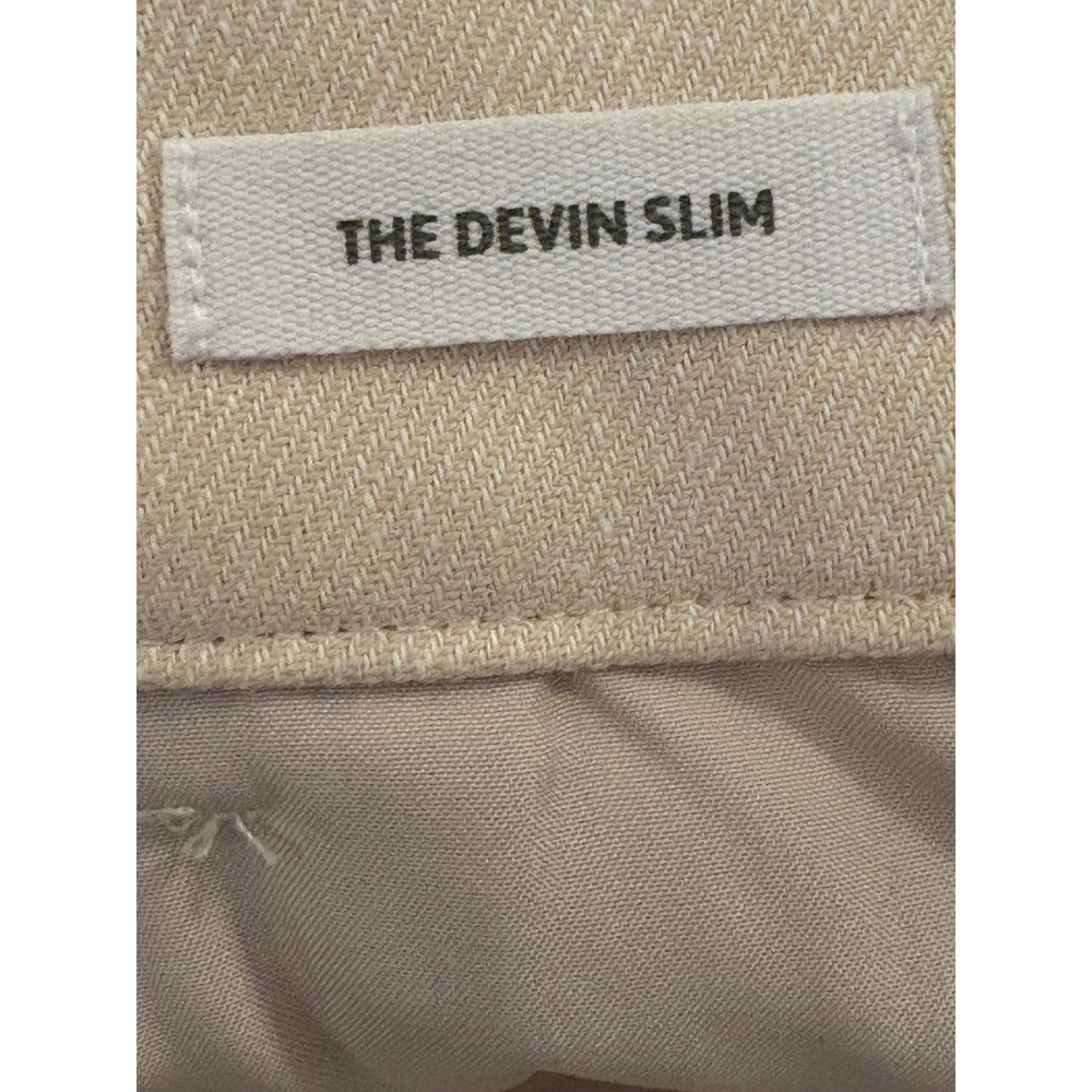 LOFT The Devin Slim Beige Cotton Linen Blend Tie Waist Ankle Pants Size 14 - Picture 5 of 6